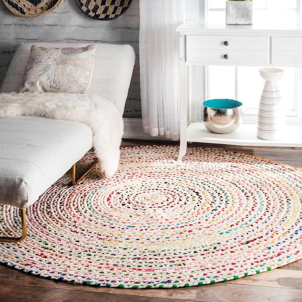 Chindi Rug Area Rag  Home Decor Bohemian Indian Carpet Floor Decor Cotton Rug Living Room Rug Bathroom Rug