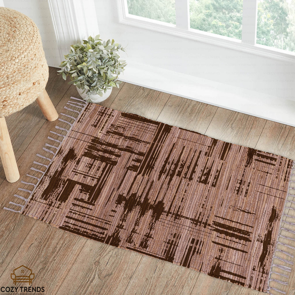 Cotton Printed Hand Woven Area Rug Rag for Hallway | Kitchen | Living Room - 24''x36'' | 2'x3'