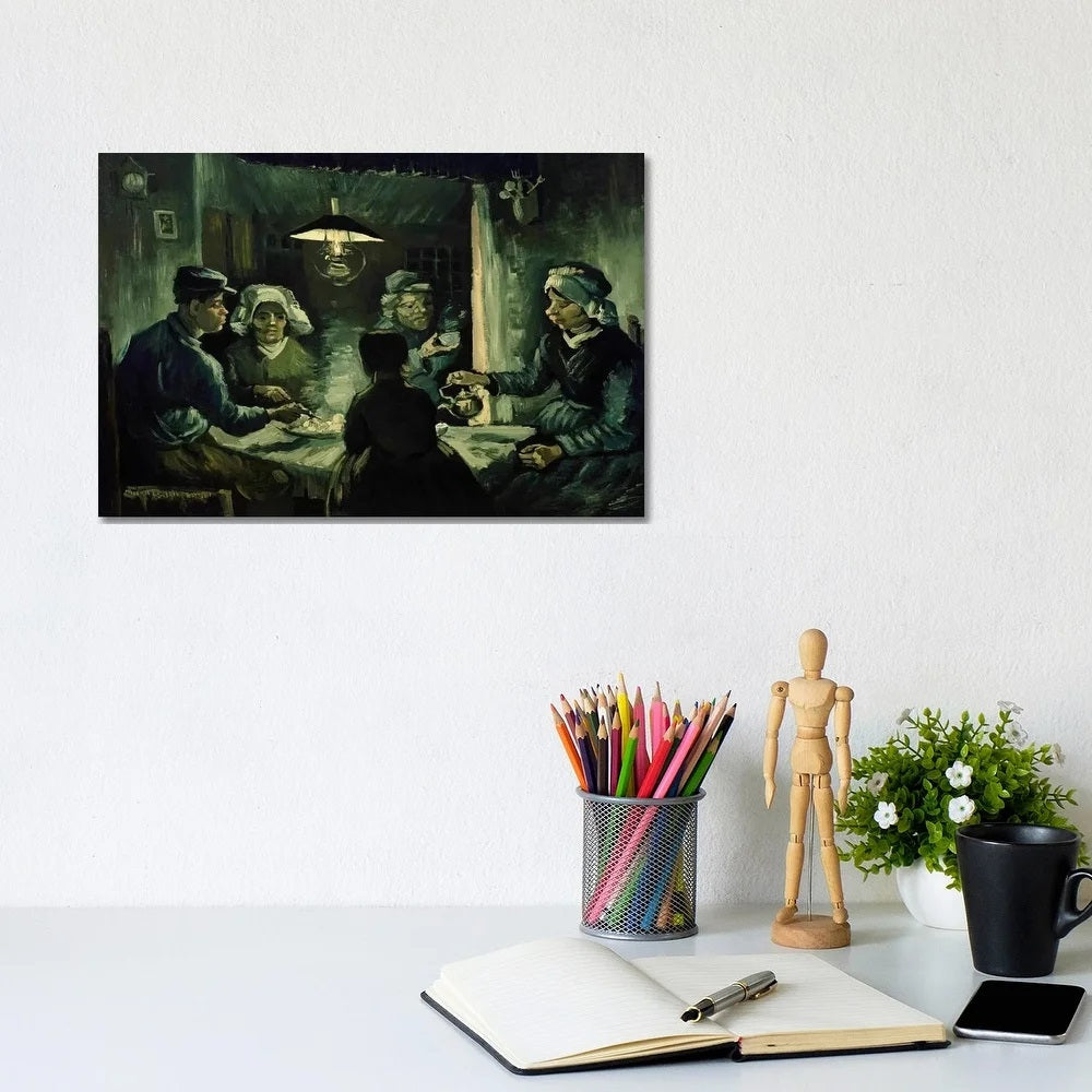 The Potato Eaters 1885 by Vincent Van Gogh Canvas Art Print Gallery Wrapped Framed Canvas Print Wall Art Office Home Decoration