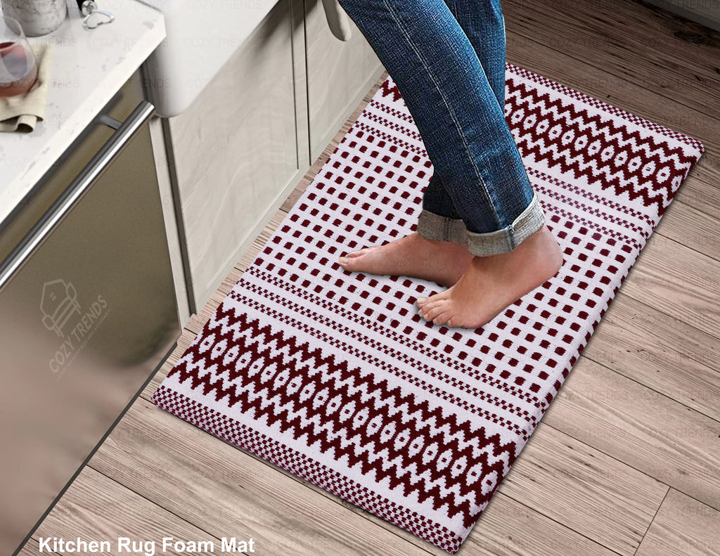 Kitchen Mat Cushioned Anti-Fatigue Kitchen Rug, Waterproof Non-Slip Kitchen Mats and Rugs Heavy Duty Comfort Foam Rug for Kitchen, Floor Home, Office, Sink, Laundry