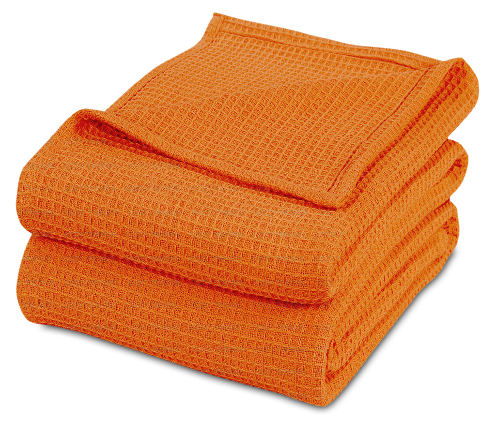 100% Combed Cotton Waffle Weave Soft Cozy All Season Thermal Blankets