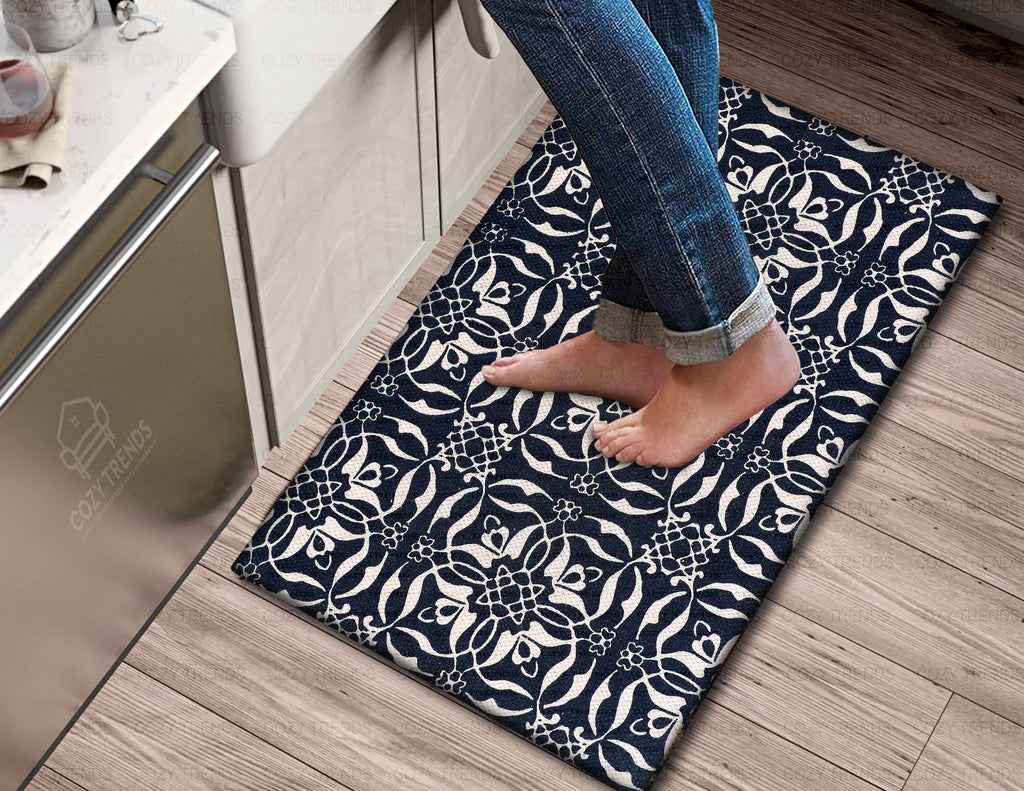 Kitchen Mat Rug Anti Fatigue Cushioned Standing Cotton Handwoven Doormat/Bathroom 18"x30"