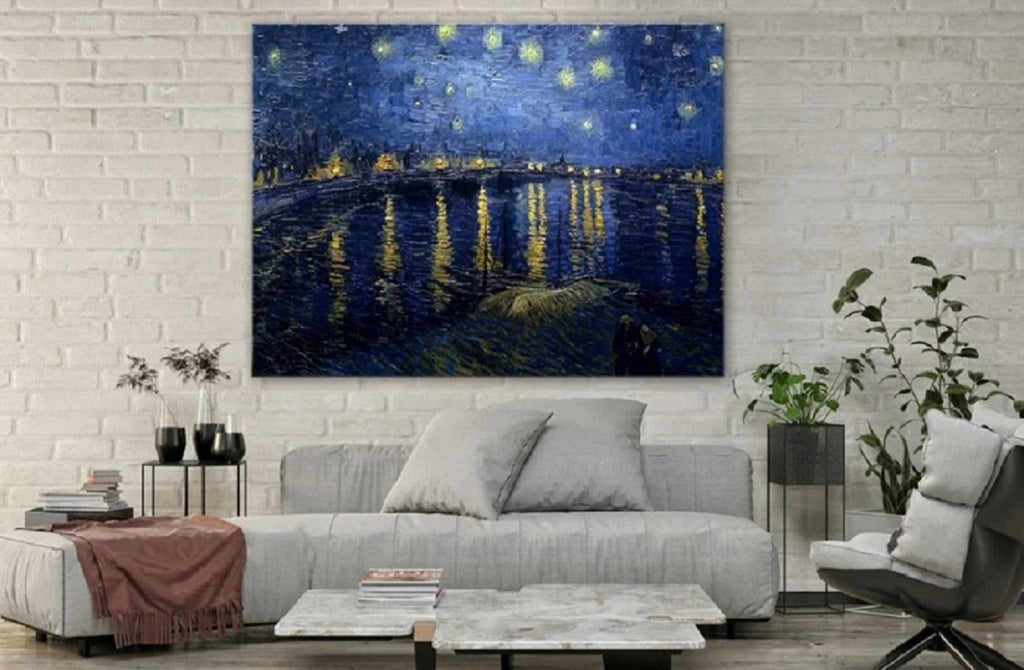 Starry Night Over The Rhone by Vincent Van Gogh Art Classic Art. Giclee Prints Canvas Wall Art for Wall Decor.