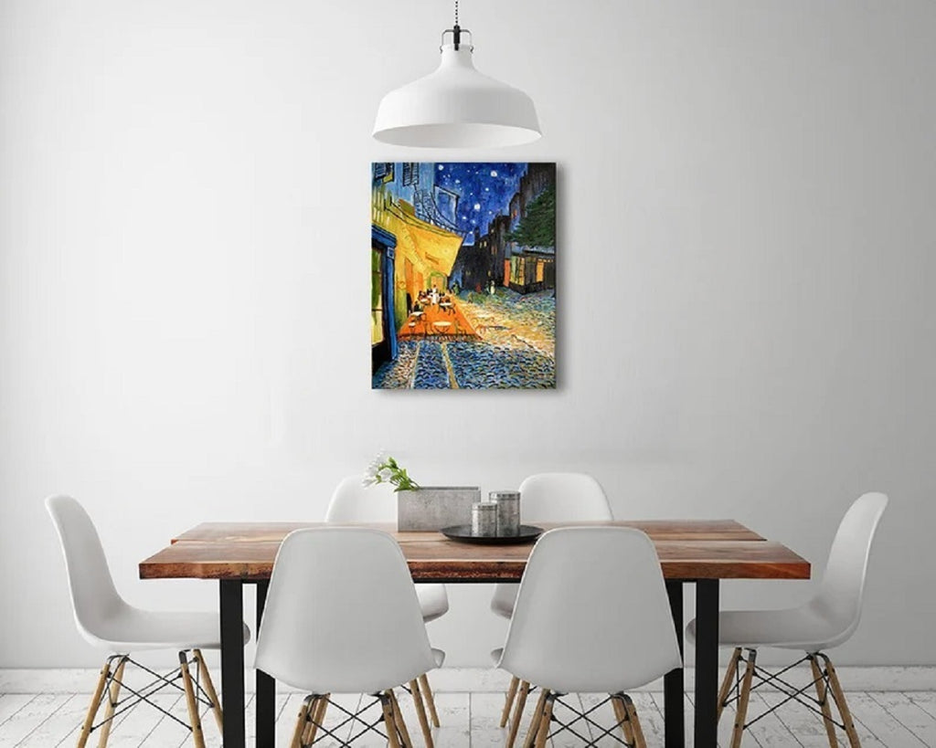 Café Terrace at Night by Vincent Van Gogh Classic Fine Art Print Gallery Wrapped Framed Canvas Print Wall Art Office Decor Home Decoration
