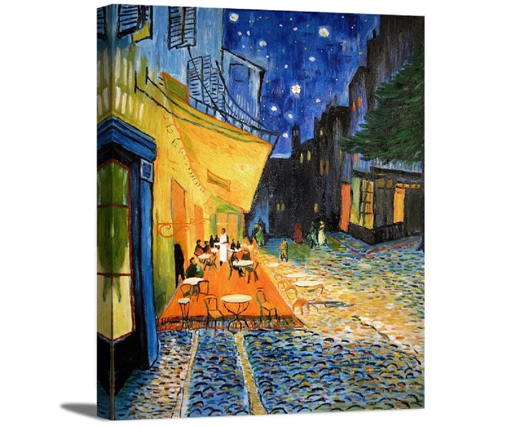 Café Terrace at Night by Vincent Van Gogh Classic Fine Art Print Gallery Wrapped Framed Canvas Print Wall Art Office Decor Home Decoration