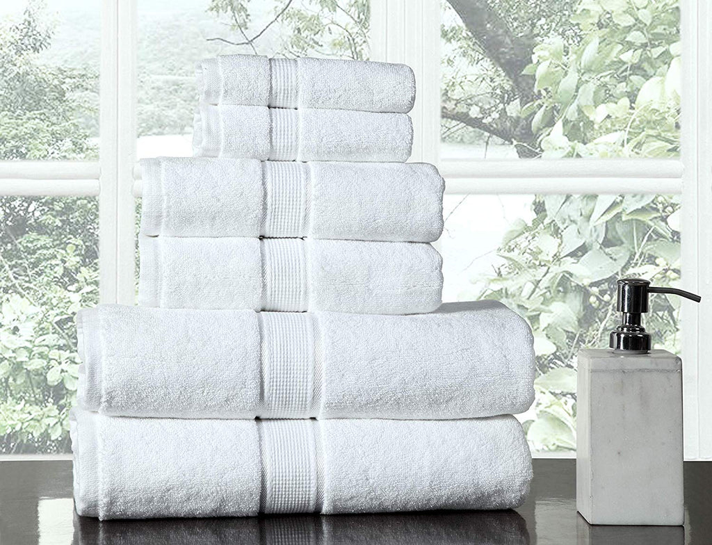 100% Ringspun Cotton Absorbent 600 GSM 6PC Bathroom Towel Set
