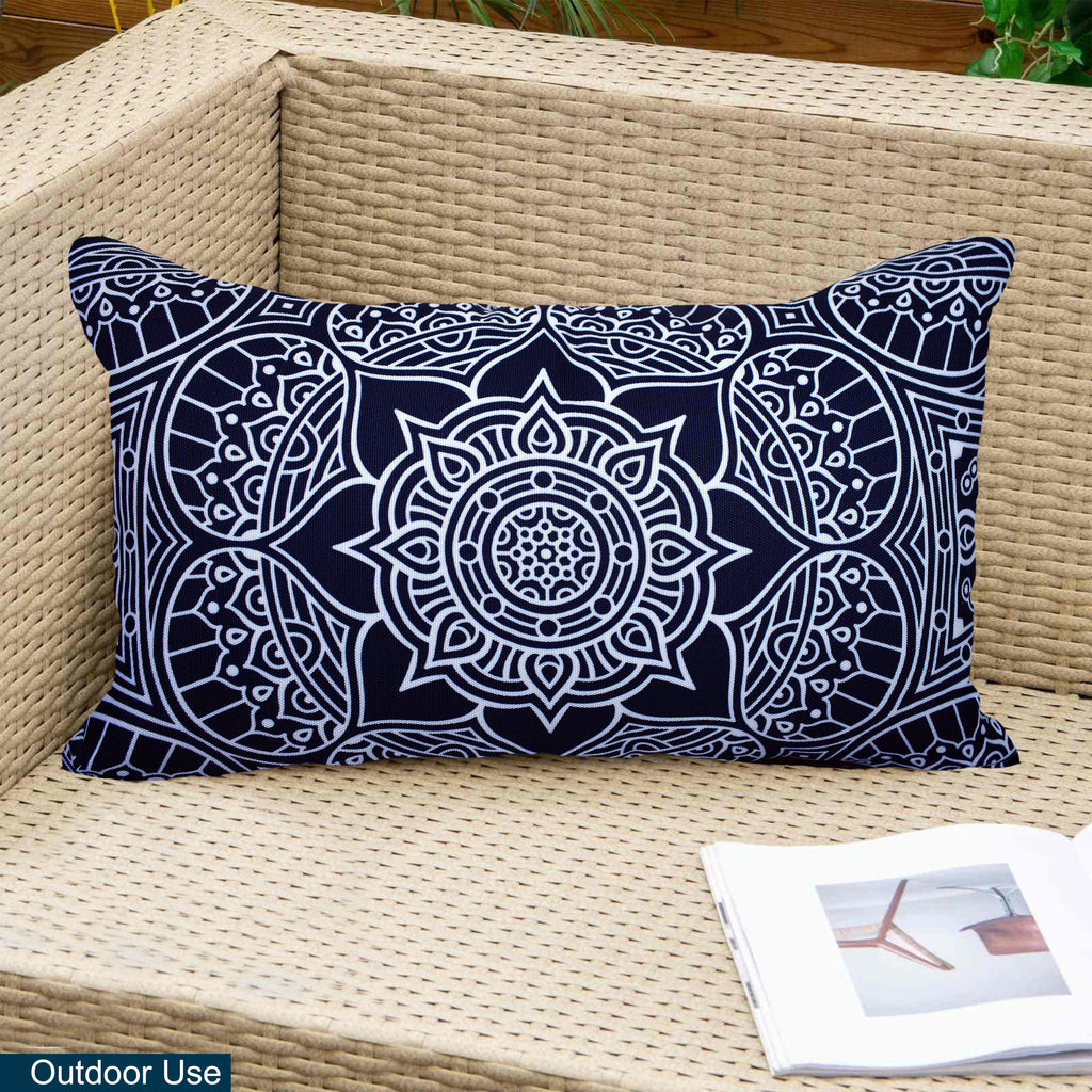 Decorative Indoor Outdoor Weatherproof Throw Pillows with Inserts - Stylish Comfort for Your Patio Furniture, Garden Chairs, or Indoor Décor 12x20 Inches