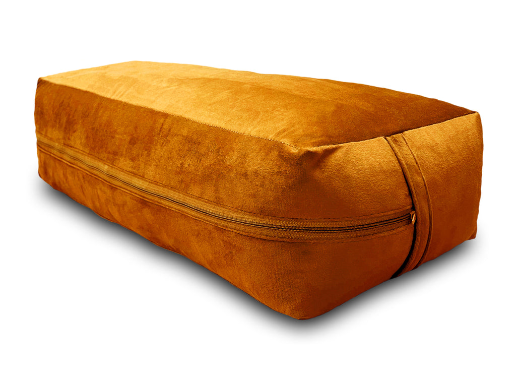 Yoga Firm Large Yoga Bolster Pillow Cushion 24" x 12" x 6" for Restorative Yoga, Rectangular Cotton and Removable Cover