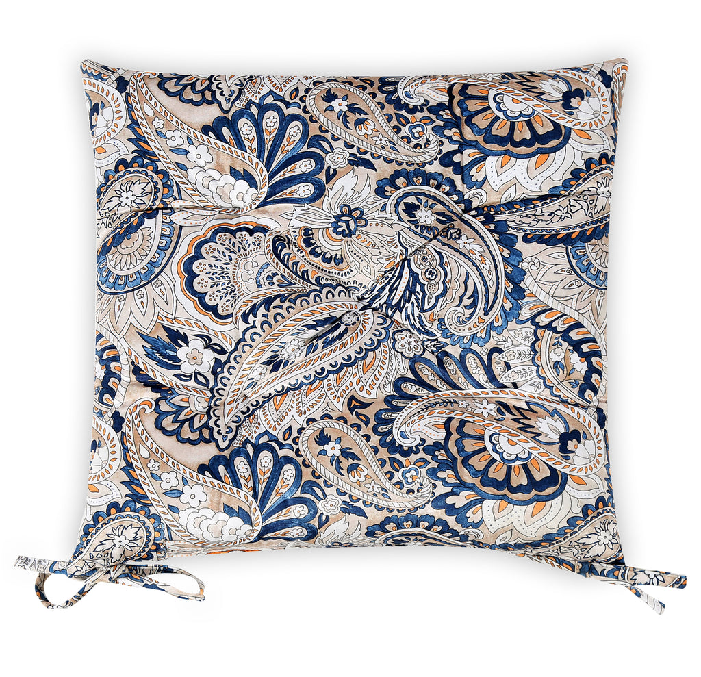 Cotton - Comfortable Chair Pads Cushions with Ties ,Thick Cotton Filling, for Dining | Office | Kitchen | Home | Living Room 16”x16'' | 3'' Thick