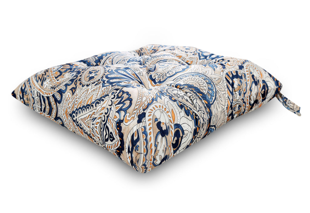 Cotton - Comfortable Chair Pads Cushions with Ties ,Thick Cotton Filling, for Dining | Office | Kitchen | Home | Living Room 16”x16'' | 3'' Thick