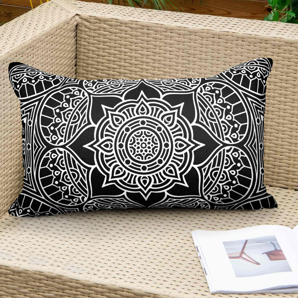 Decorative Indoor Outdoor Weatherproof Throw Pillows with Inserts - Stylish Comfort for Your Patio Furniture, Garden Chairs, or Indoor Décor 12x20 Inches