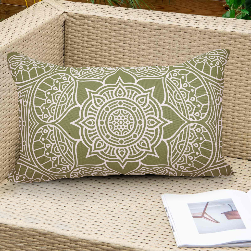 Decorative Indoor Outdoor Weatherproof Throw Pillows with Inserts - Stylish Comfort for Your Patio Furniture, Garden Chairs, or Indoor Décor 12x20 Inches