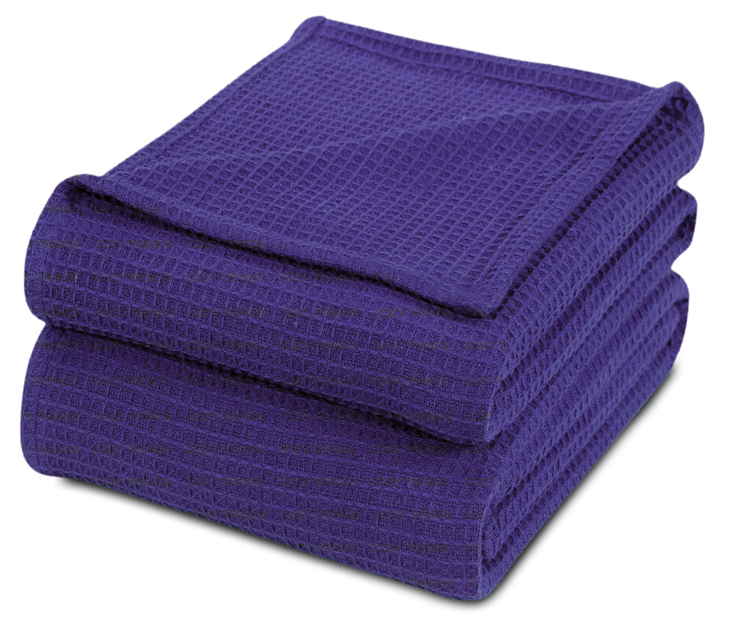 100% Combed Cotton Waffle Weave Soft Cozy All Season Thermal Blankets