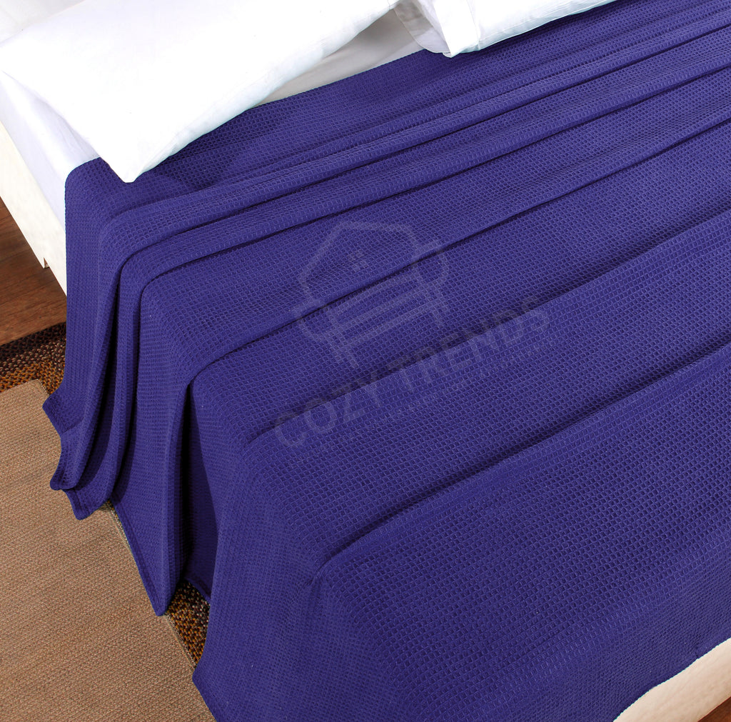 100% Combed Cotton Waffle Weave Soft Cozy All Season Thermal Blankets