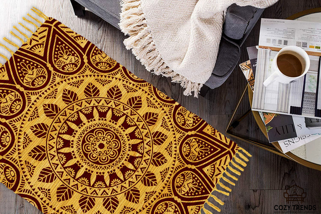 Cotton Hand Woven Cushioned Anti-Fatigue Mat Kitchen/Bathroom/Doormat Anti Skid Union Rustic Color: Black