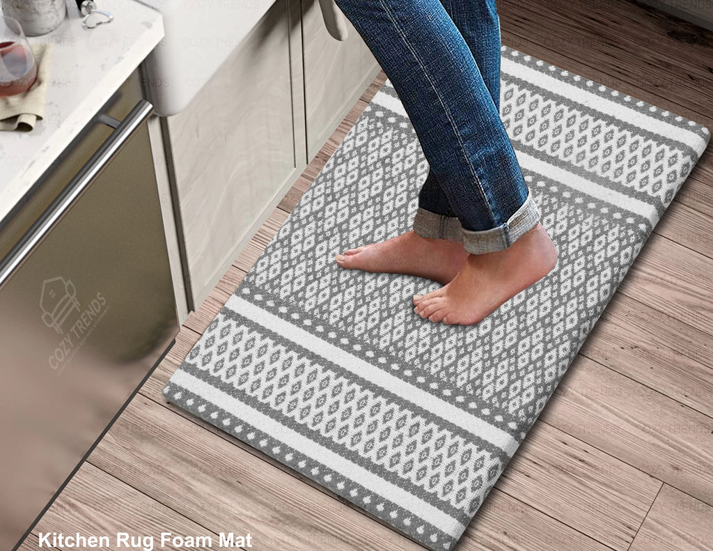 Kitchen Mat Cushioned Anti-Fatigue Kitchen Rug, Waterproof Non-Slip Kitchen Mats and Rugs Heavy Duty Comfort Foam Rug for Kitchen, Floor Home, Office, Sink, Laundry