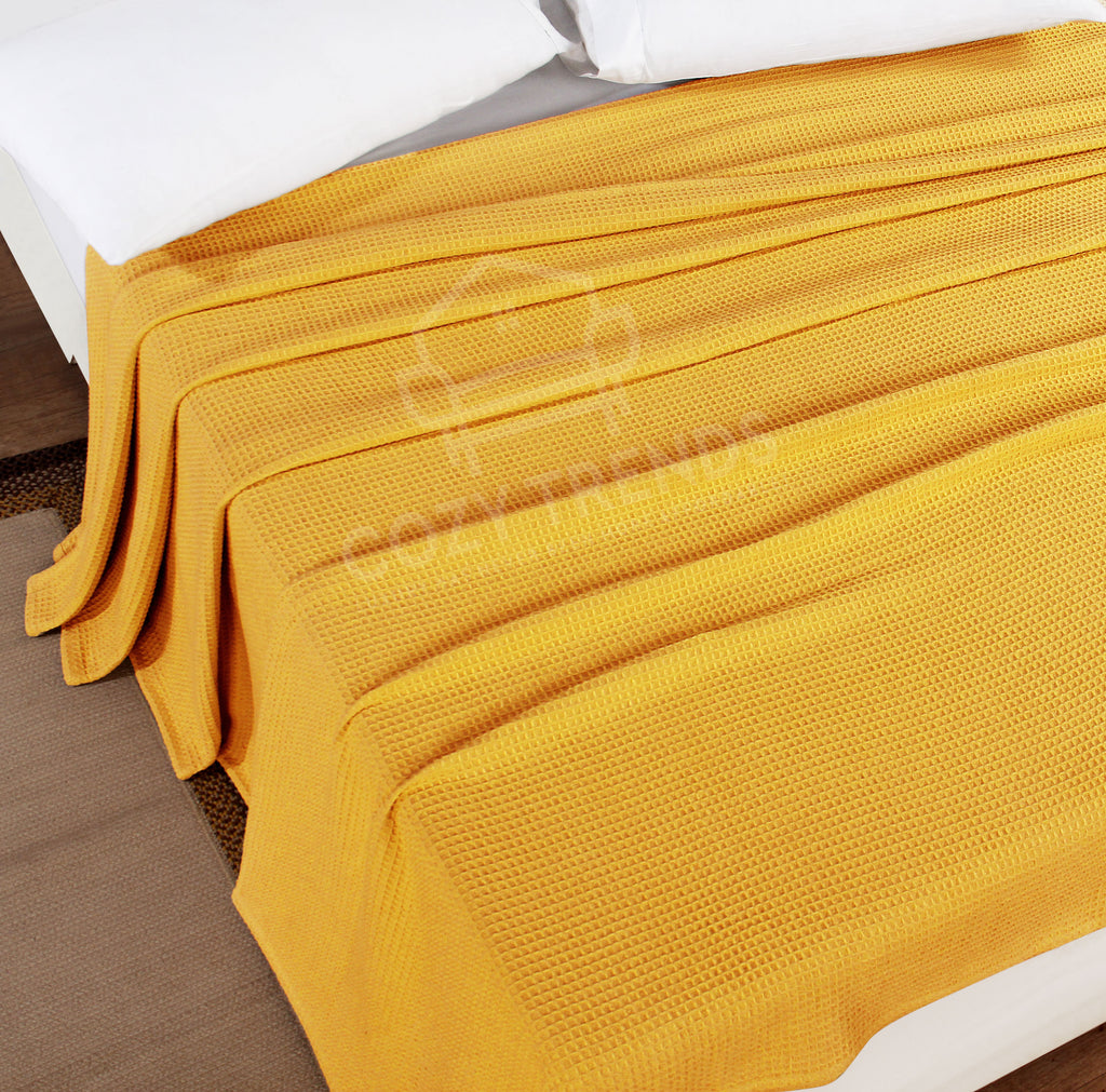 100% Combed Cotton Waffle Weave Soft Cozy All Season Thermal Blankets