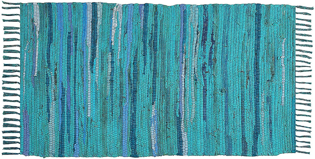Small Rag Mat Handmade Rag Rug Mat, 3'x5', 36''x60'', Cotton, Chindi Dhurrie, Tradit ...