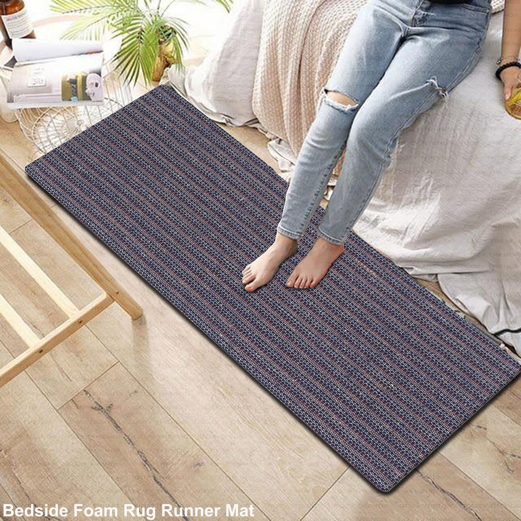 Kitchen Runner Rug/ Mat Cushioned Cotton Hand Woven Anti-Fatigue Mat Kitchen/Bathroom/Bed side 18x48''