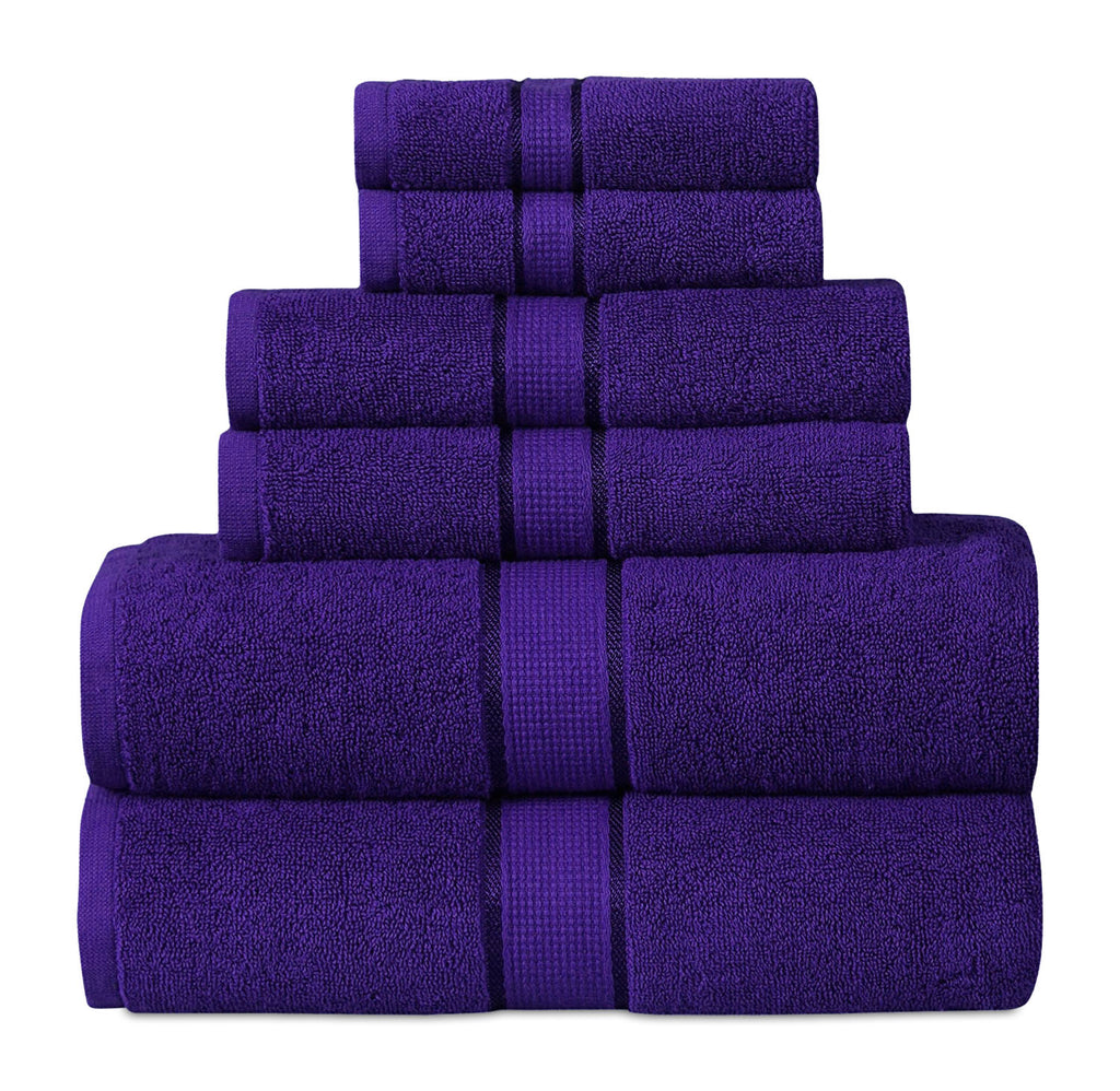 100% Ringspun Cotton Absorbent 600 GSM 6PC Bathroom Towel Set