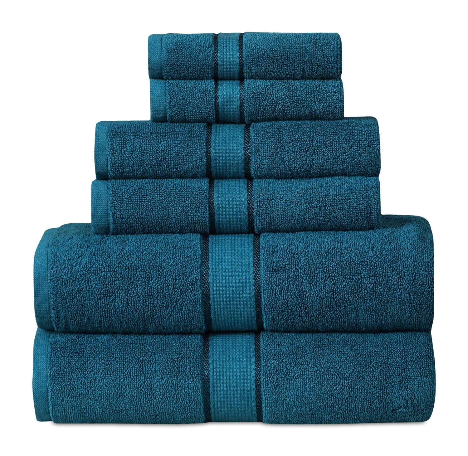 Superior Eco-Friendly Ringspun Cotton 12-pc. Towel Set Turquoise 12 Piece Set