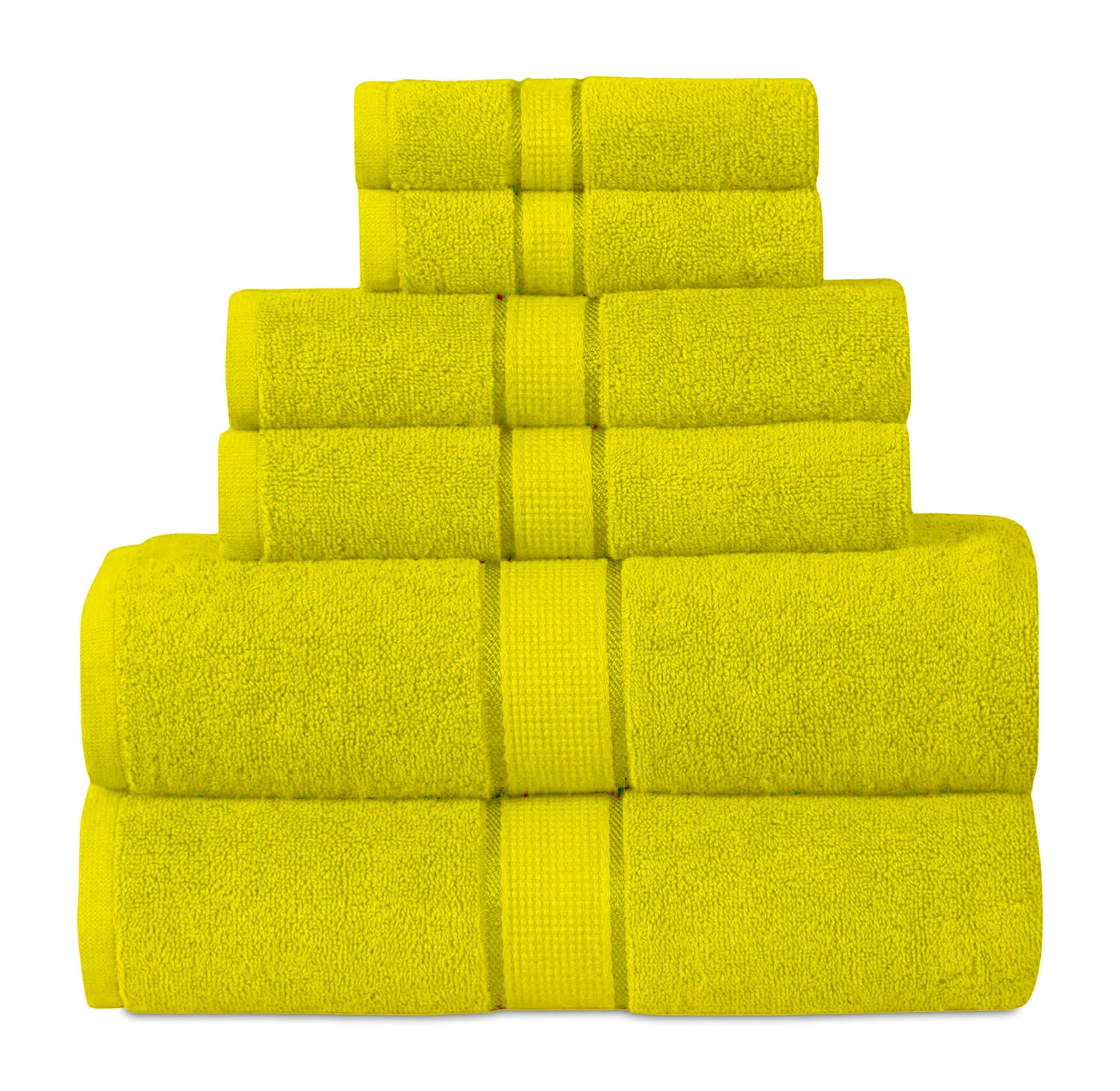 Towel Set 6 PC Set 100% Cotton 600 GSM 2 Bath 2 Hand 2 Wash Towels