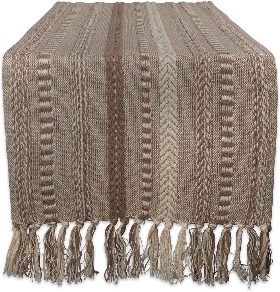 Farmhouse Braided Table Runner, 15x72 Cotton Hand Woven