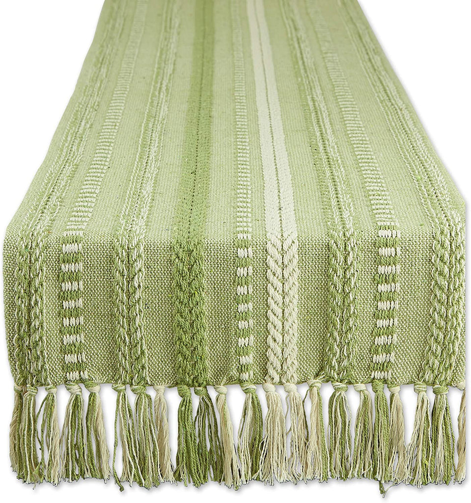 Farmhouse Braided Table Runner, 15x72 Cotton Hand Woven