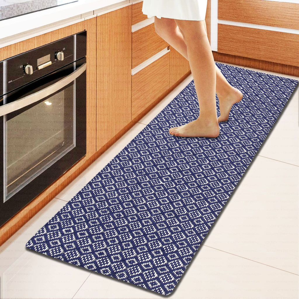 Kitchen Runner Rug/ Mat Cushioned Cotton Hand Woven Anti-Fatigue Mat Kitchen/Bathroom/Bed side 18x48''