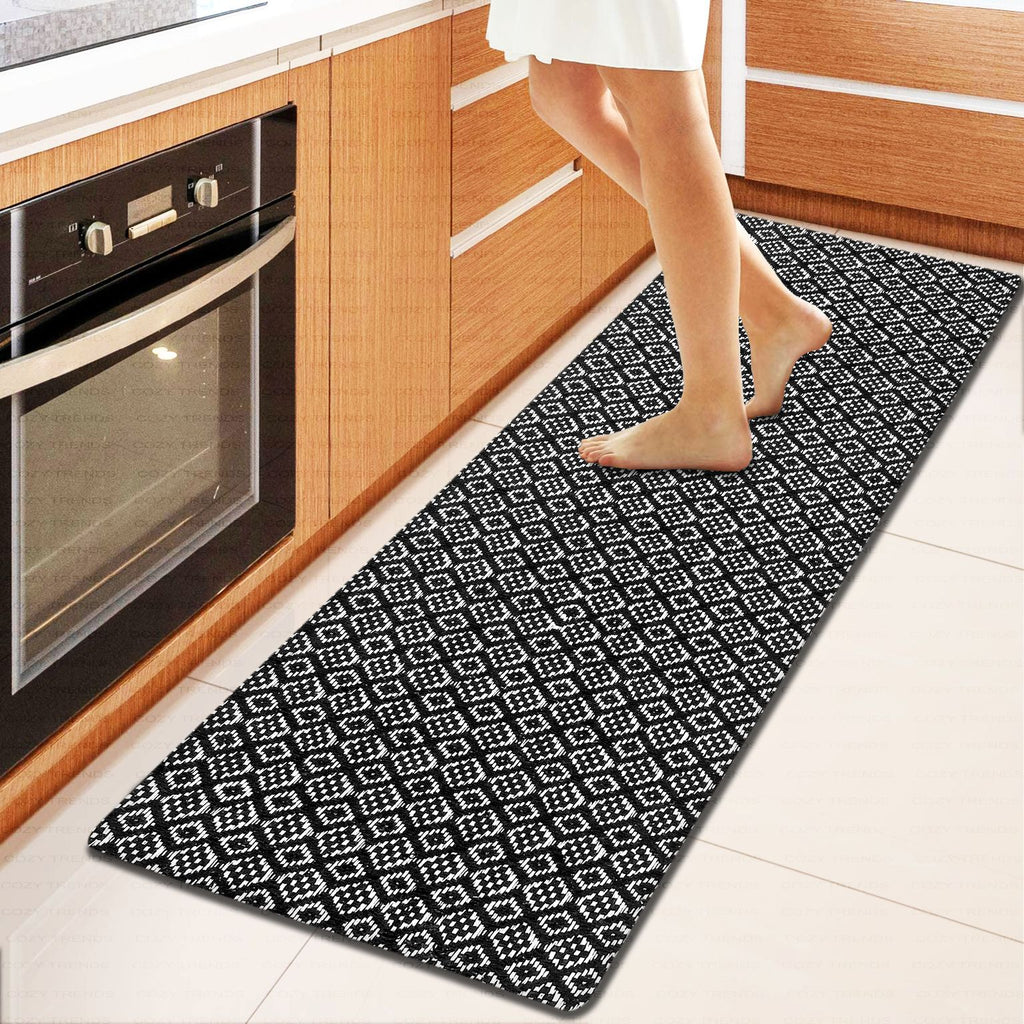 Kitchen Runner Rug/ Mat Cushioned Cotton Hand Woven Anti-Fatigue Mat Kitchen/Bathroom/Bed side 18x48''