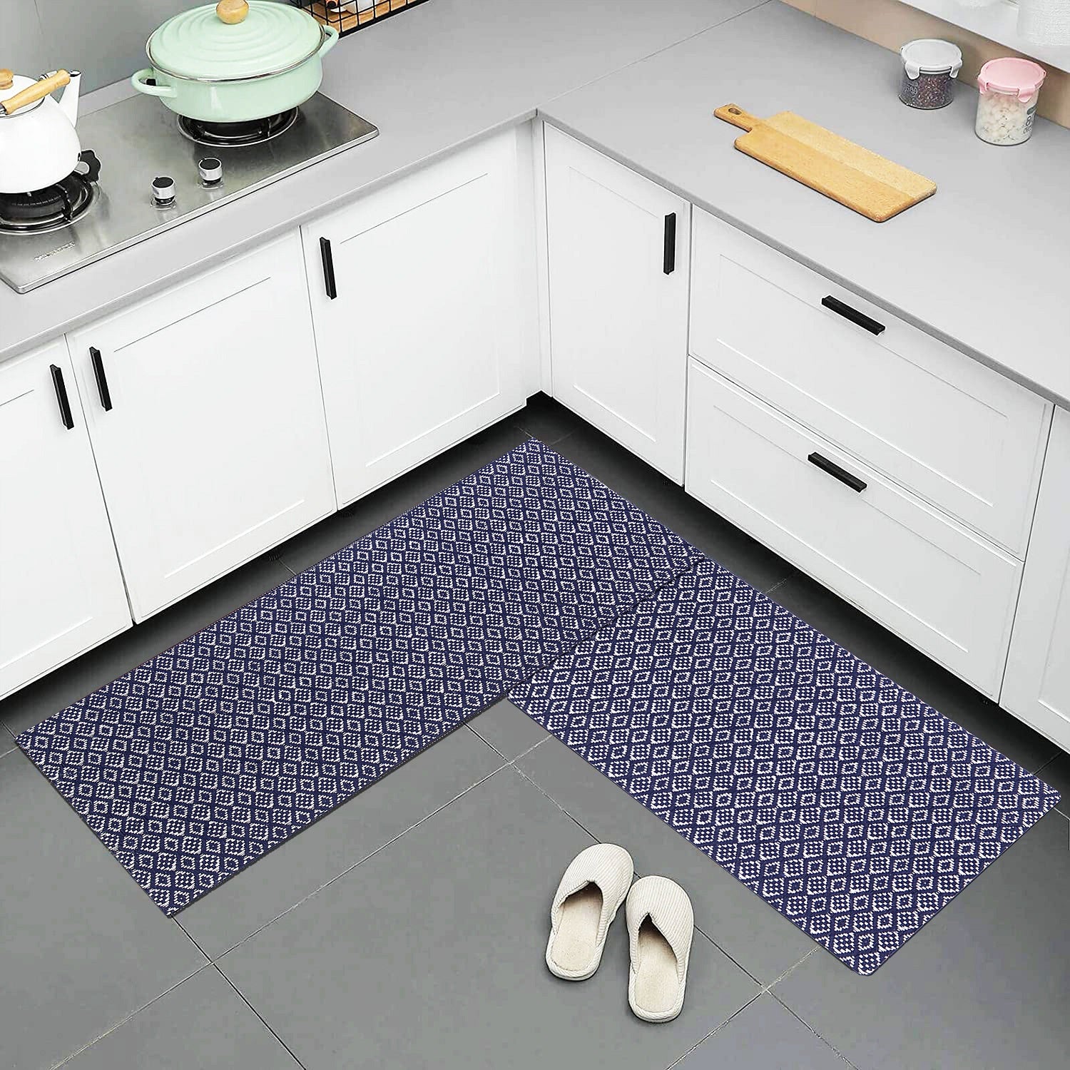 Kitchen Mat, 2 PCS Kitchen Rugs, Cushioned Kitchen Mats for Floor